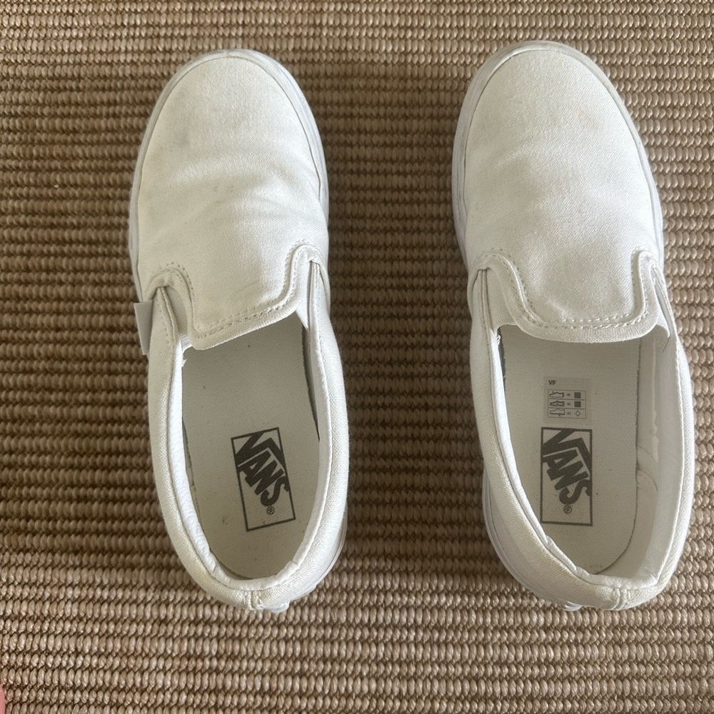Vans Kids White Slip-On Shoes